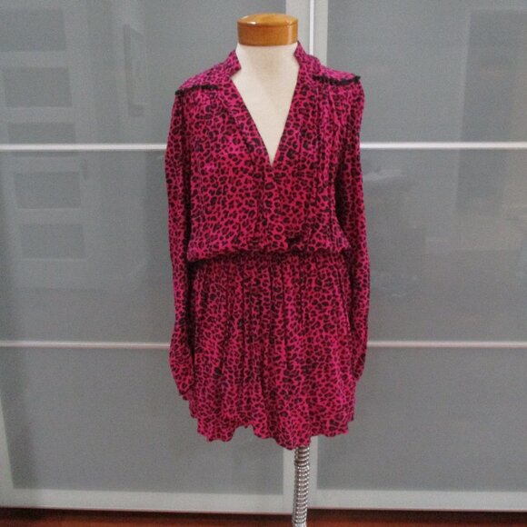 Zadig & Voltaire Reveal Print Leo Long Sleeve Shift Dress - Picture 1 of 6